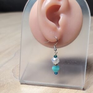 Elegant Blue and Silver Dangle Earrings